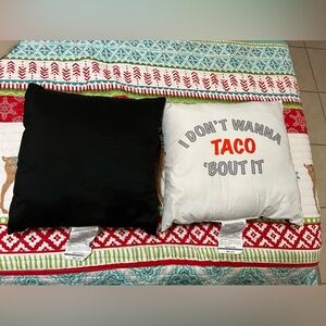 cushion sets black and white I don’t wanna taco ‘bout it